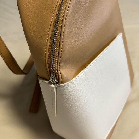 Miniso Beige Faux Leather Backpack - Picture 2 of 9